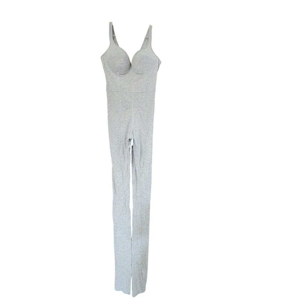 House of CB Kalani Gray Loungewear Jumpsuit Underwire Bodycon Small Zipper